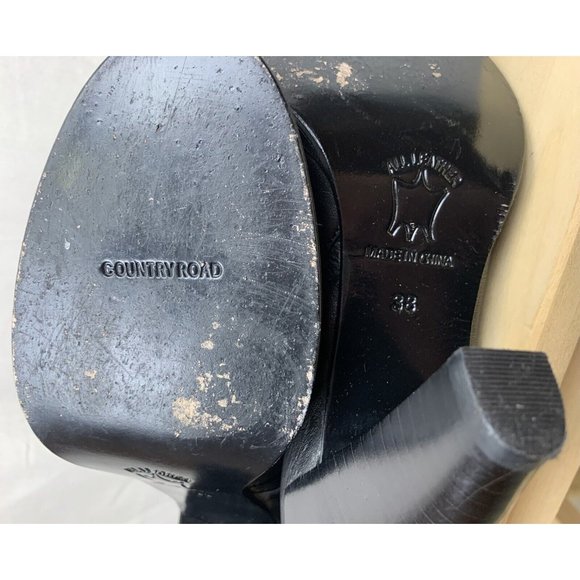 Country Road Black Knee High Heeled Boots Size 38 - Picture 7 of 9